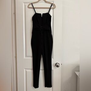 Lilyful Black Corset Front Jumpsuit